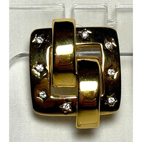 Joan Rivers Vintage Gold Plated Rhinestone Star Earrings - Picture 4 of 10